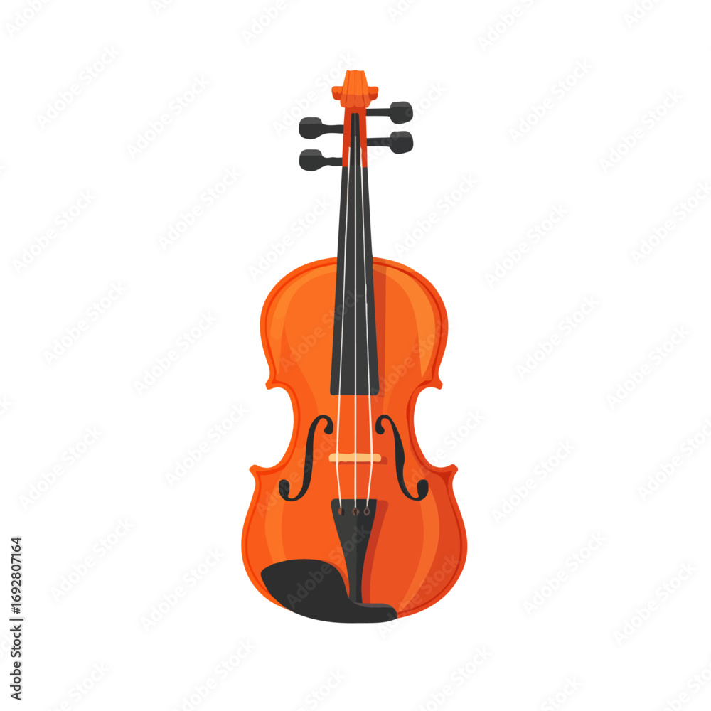 Fototapeta premium Flat 2D Violin Chin Rest illustration, vector graphic in icon style, on white background