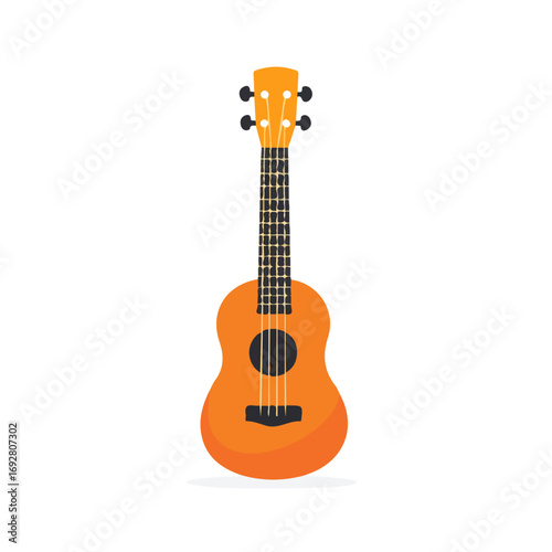 Minimal flat vector of a Ukulele Capo, 2D icon-style illustration on white background