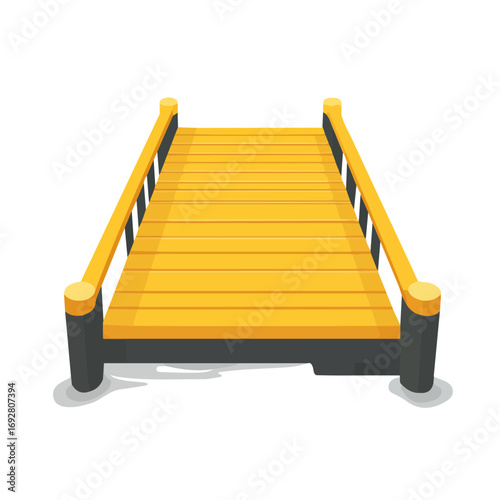 Minimal flat vector of a Yellow Dock, 2D icon-style illustration on white background