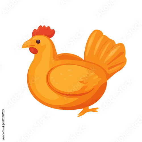 Minimal flat vector of a Peri Peri Chicken, 2D icon-style illustration on white background