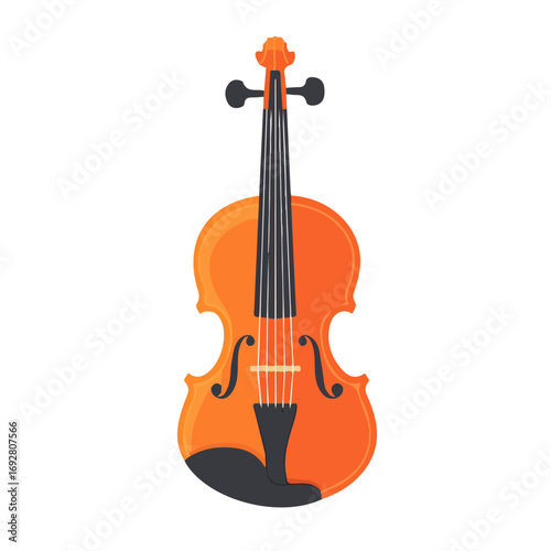 Minimal flat vector of a Violin Chin Guard, 2D icon-style illustration on white background