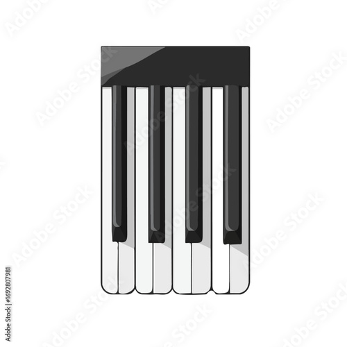 Minimal flat vector of a Piano Key Dust Cover, 2D icon-style illustration on white background