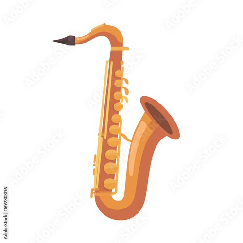 Minimal flat vector of a Saxophone Mouthpiece, 2D icon-style illustration on white background