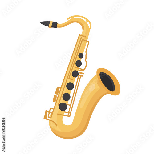 2D flat vector illustration of a Saxophone Ligature in icon style, isolated on white background