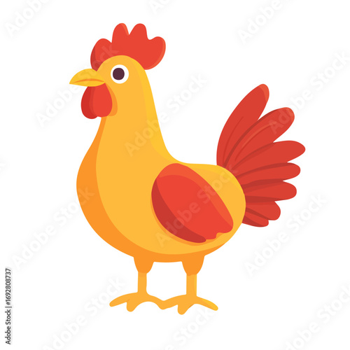 2D flat vector illustration of a Peri Peri Chicken in icon style, isolated on white background