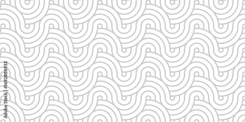 Obraz premium Minimal geometric Overlapping abstract pattern creative fabric textile. seamless diamond overlap waves spiral abstract circle wave line design. 