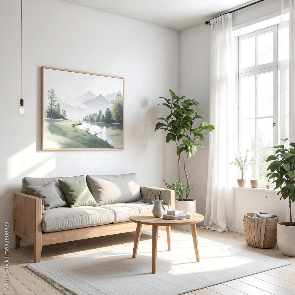 Fototapeta premium Modern minimalist living room