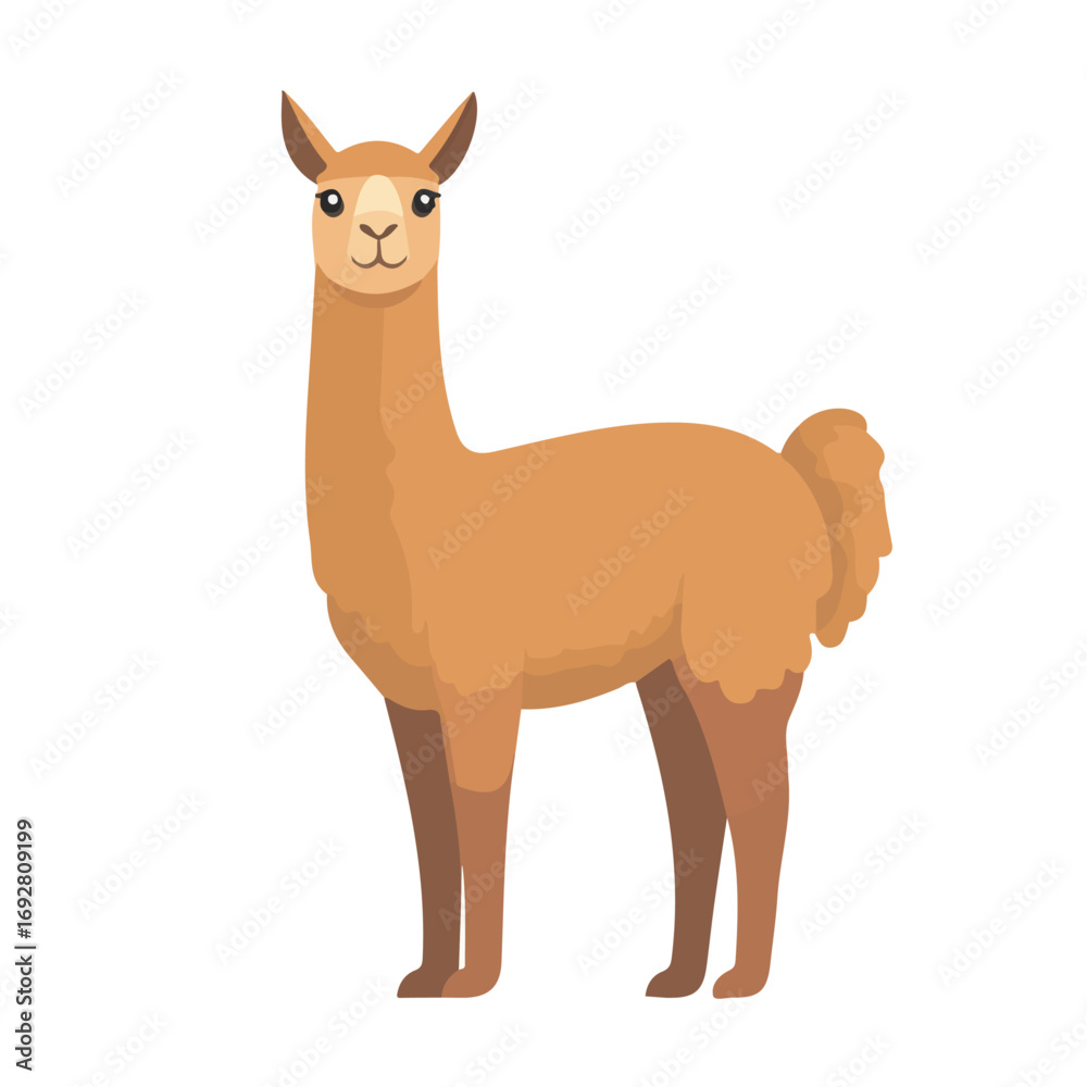 Naklejka premium Minimal flat vector of a Llama, 2D icon-style illustration on white background