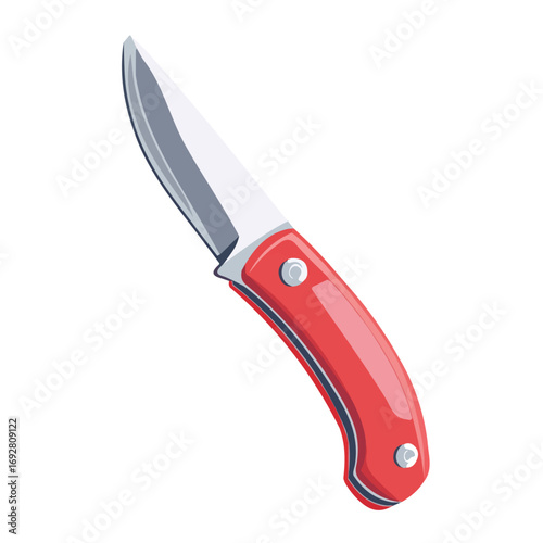 Minimal flat vector of a Pocket Knife, 2D icon-style illustration on white background