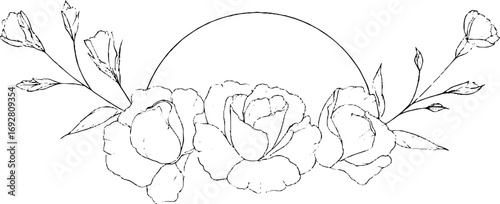 Wallpaper Mural Minimalist floral line art with arcs and semicircle for elegant design Torontodigital.ca