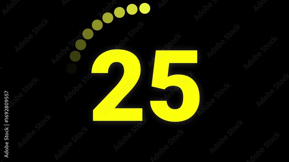 30 second countdown timer animation video with dotted circular progress ...