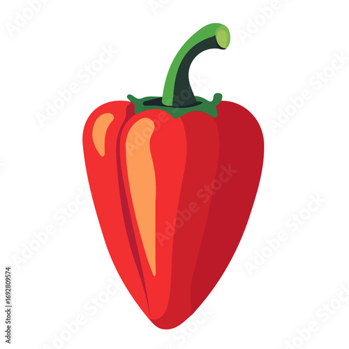 Pepper, flat style 2D vector image, isolated on a white background