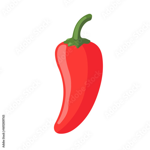 2D flat vector illustration of a Pepper in icon style, isolated on white background