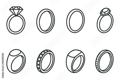 Elegant minimalist ring collection featuring various designs and styles