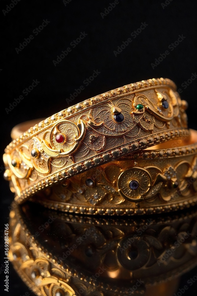 Obraz premium Close-up shot of a gleaming golden belt, intricate detailing visible, luxurious texture, perfect for fashion or jewelry advertisement , antique, luxury accessory