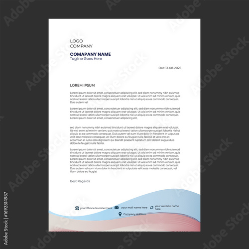 Letterhead Design Template – Corporate, Business, Company Branding, Stationery.letterhead design, letterhead template, business letterhead, corporate letterhead, company branding