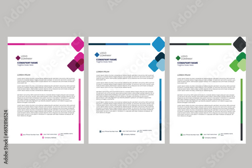 Professional Letterhead Design Template – Corporate, Business, Company Branding