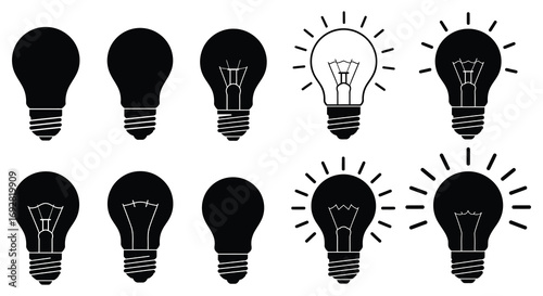 a group of light bulbs some illuminated others dark