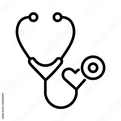 Stethoscope medical instrument heart symbol healthcare doctor
