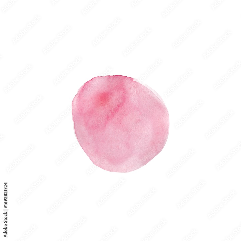 Fototapeta premium Pink watercolor splashes on a white background. An element of design, a spot of paint in an abstract shape