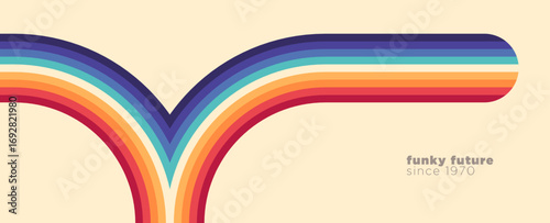 Retro 80s abstract pattern design featuring bold, colorful lines. Vector illustration.