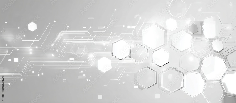 Fototapeta premium Abstract grayscale circuit board design (1)