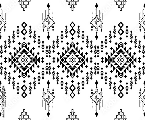 Abstract geometric ethnic pattern design for clothing, fabric, background, wallpaper, wrapping, batik. Knitwear, Embroidery style. Tribal vector texture.Aztec geometric art ornament print.