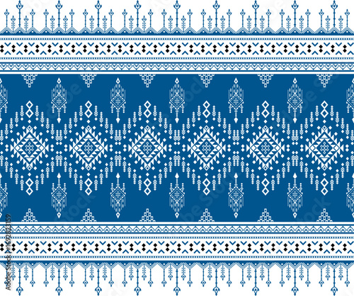Geometric ethnic flower pattern for background,fabric,wrapping,clothing,wallpaper,Batik,carpet,embroidery style. 