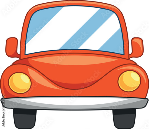 Red car vehicle vector illustration