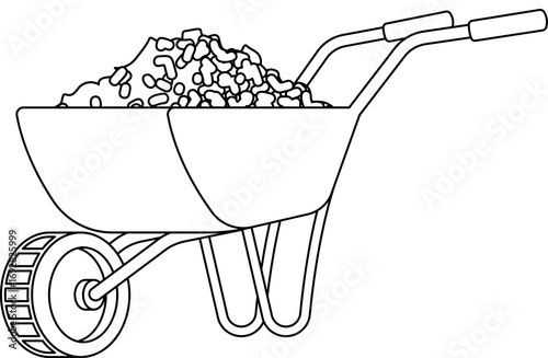 Wheelbarrow with laying asphalt material