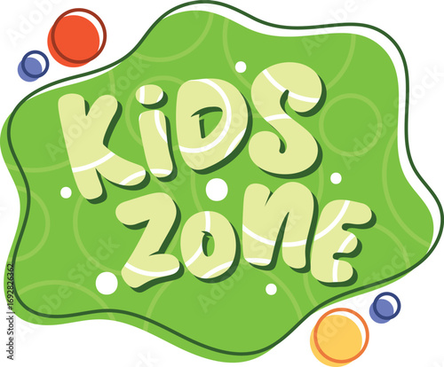 Kids zone playroom poster vector illustration