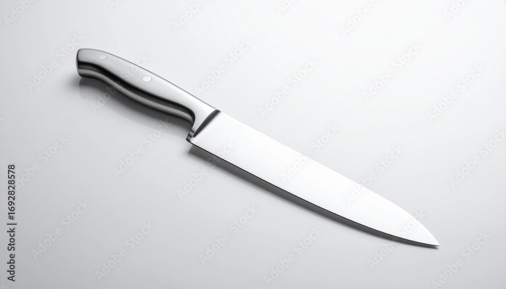 Obraz premium Sleek Stainless Steel Chef's Knife