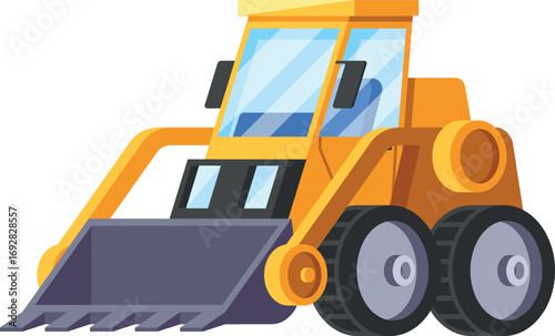 Bulldozer heavy construction machinery vector illustration