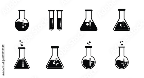 chemical reactions in various laboratory glassware setups