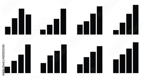histogram charts showing data distribution patterns across various categories