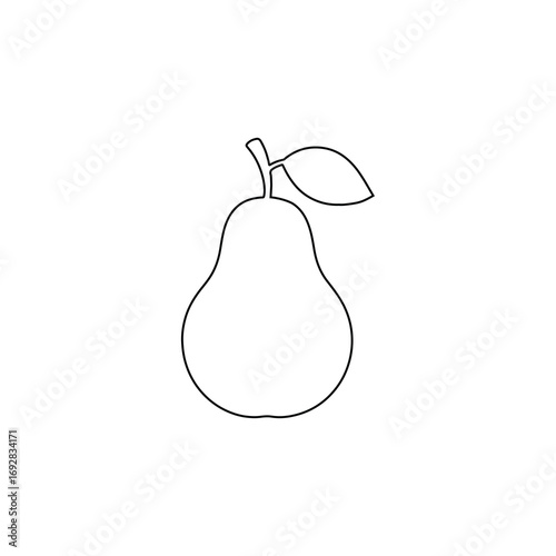 Ripe pear fruit isolated on white background for healthy eating and nutrition concept