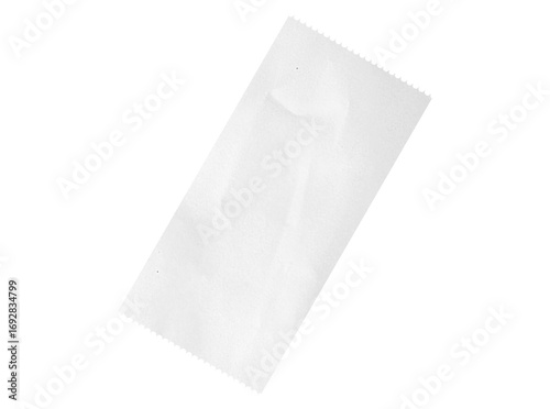 Cash receipt paper isolated on background with clipping path.  blank purchase bill invoice or supermarket shopping retail receipt. payment paper. Plain white rectangular piece of paper with jagged.