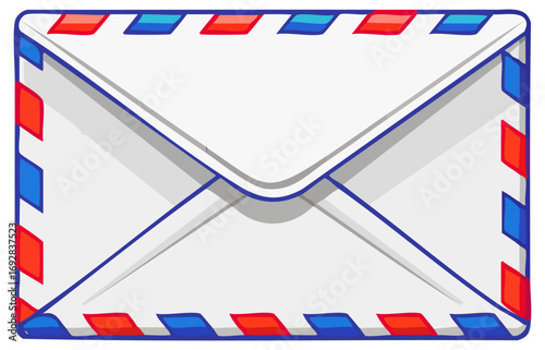 Airmail envelope clipart illustration, isolated 