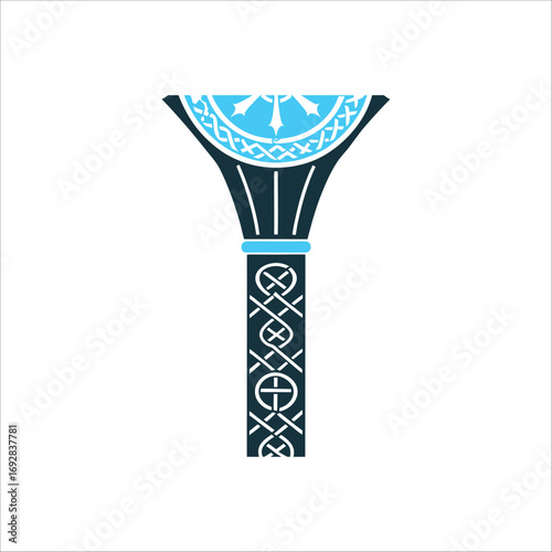 Norse Seidr Staff with Celtic Knotwork Design Norse Seior Staff A tall knotted staff for prophecy