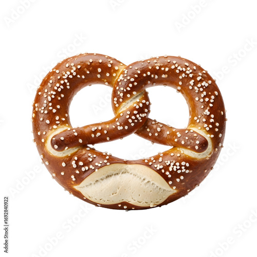 Salty pretzel isolated on white background
