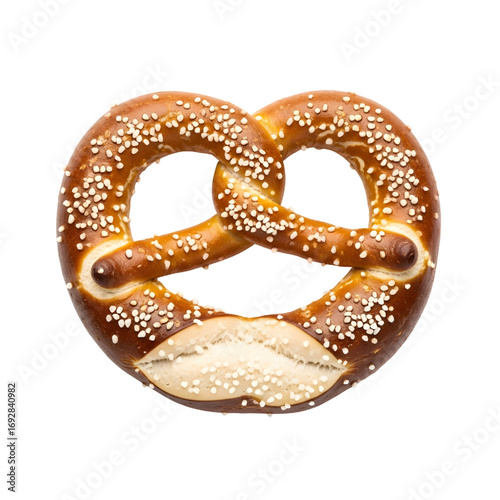 Salty pretzel isolated on white background