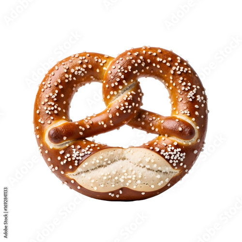 Salty pretzel isolated on white background