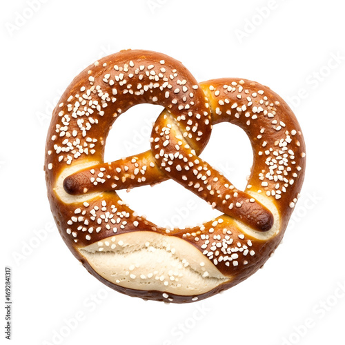 Salty pretzel isolated on white background