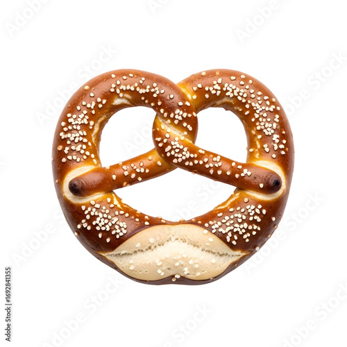Salty pretzel isolated on white background
