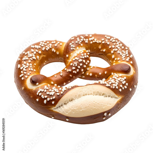 Salty pretzel isolated on white background