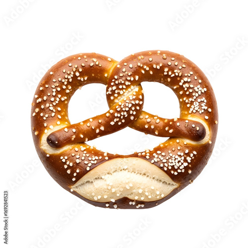 Salty pretzel isolated on white background