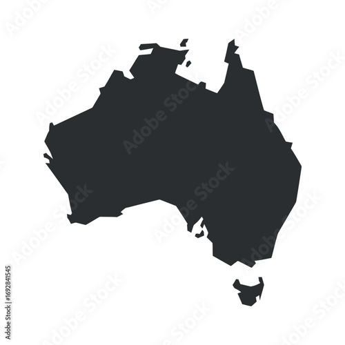 Detailed Australia Map Vector Illustration for Geographic Projects and Educational Resources on Transparent