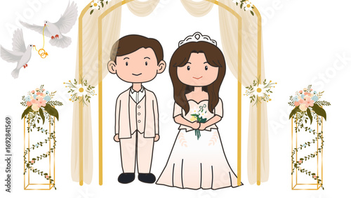 bride and groom on a wedding day