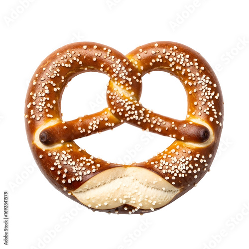 Salty pretzel isolated on white background