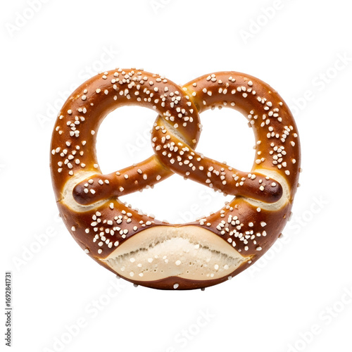 Salty pretzel isolated on white background